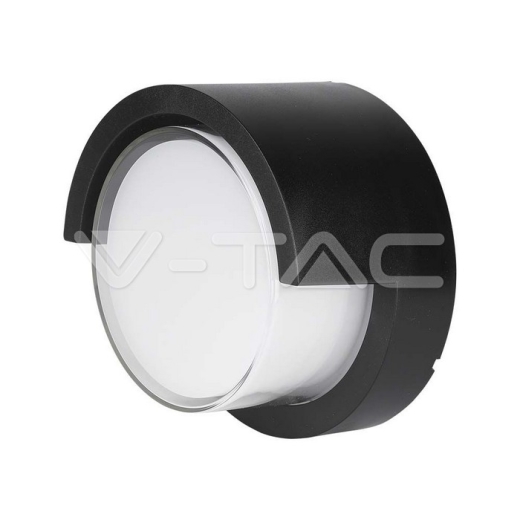 7W LED Wall Light Sami-Frame Black Round 3000K - 1