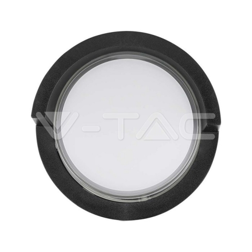 7W LED Wall Light Sami-Frame Black Round 3000K - 2