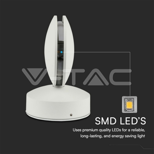 7W LED Wall Light White Body 3000K IP65 - 5