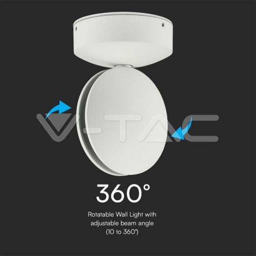 7W LED Wall Light White Body 3000K IP65 - 6