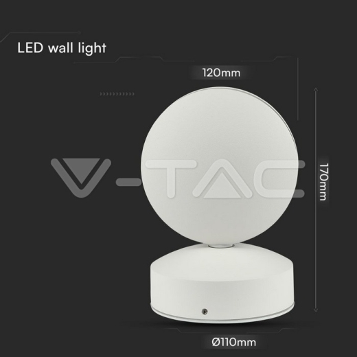 7W LED Wall Light White Body 3000K IP65 - 8
