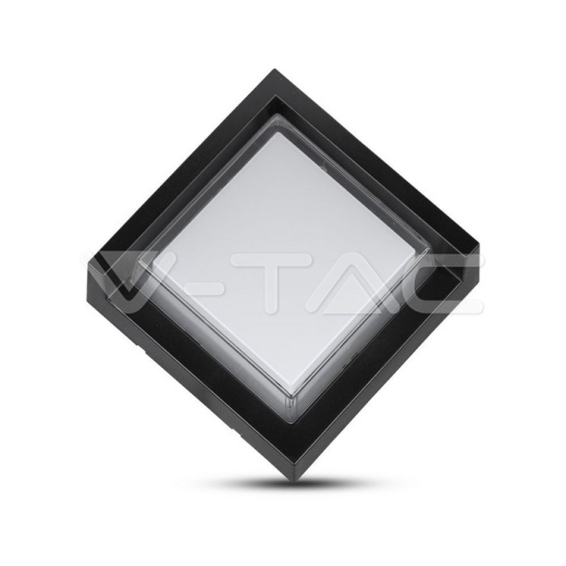 7W LED Wall Light Sami-Frame Black Square 3000K - 2