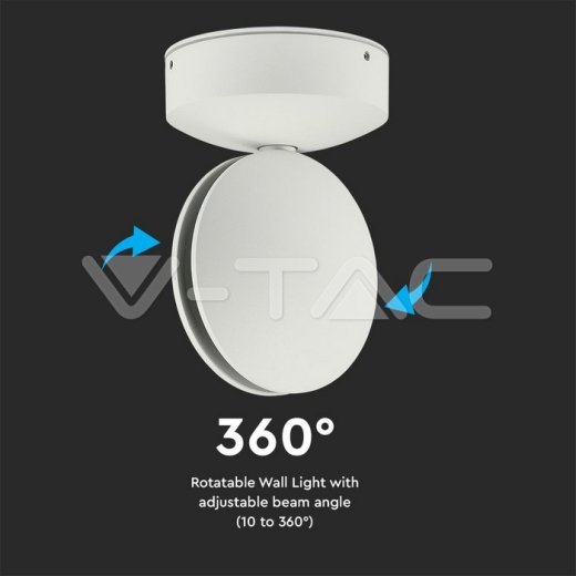 7W LED Wall Light White Body Warm White IP65 - 6