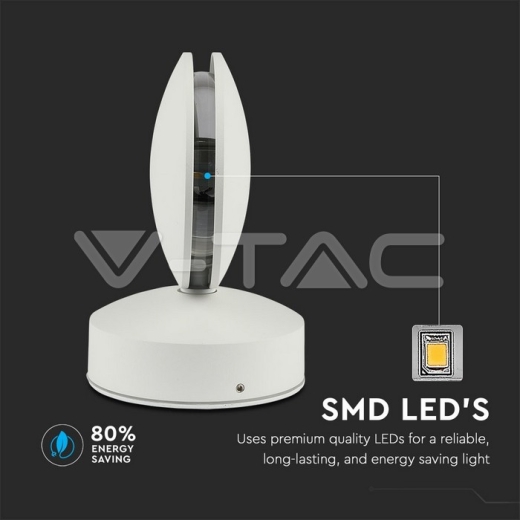 Lámpara de pared LED 7W Cuerpo Blanco Luz Natural IP65 - 4