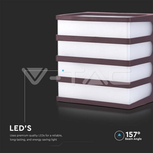 Aplique LED 8W Cuerpo Marrón IP65 3000K - 3