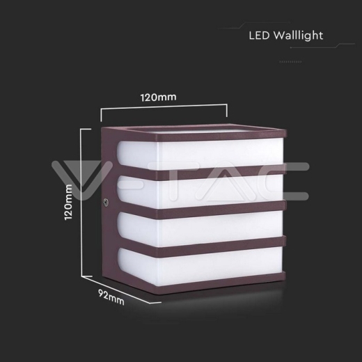 Aplique LED 8W Cuerpo Marrón IP65 3000K - 5