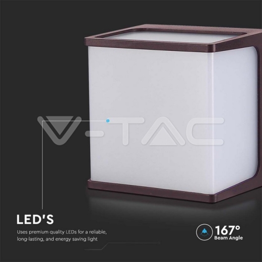 Aplique LED 8W Cuerpo Marrón IP65 3000K - 3