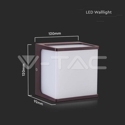 Aplique LED 8W Cuerpo Marrón IP65 3000K - 5