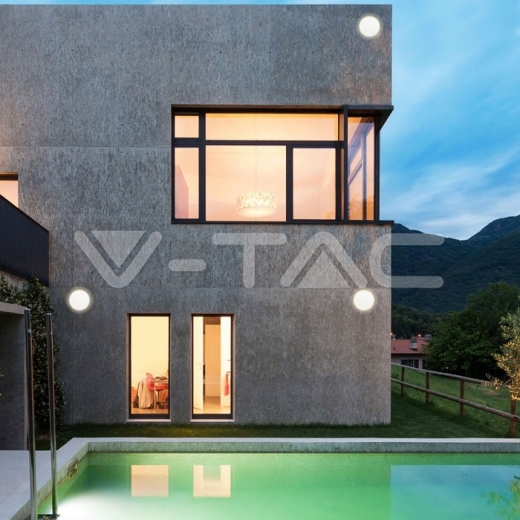 9W LED Wall Lamp Warm White White Round IP65 - 8