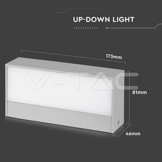 Lámpara para exterior LED 9W Arriba/Abajo 6400K Cuerpo Gris IP65 - 9