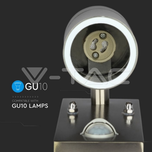 Aplique de pared Sensor 1xGU10 cuerpo de acero IP44 - 11