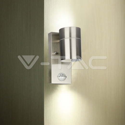 Aplique de pared Sensor 1xGU10 cuerpo de acero IP44 - 15