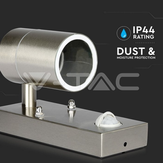 Aplique de pared Sensor 1xGU10 cuerpo de acero IP44 - 8