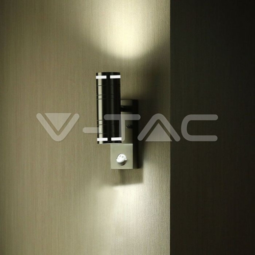 Lámpara de pared GU10 de acero, sensor de movimiento, luz arriba-abajo, IP44 - 10