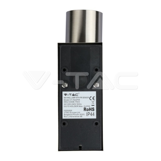 Aplique de pared Sensor 2xGU10 cuerpo de acero IP44 - 4