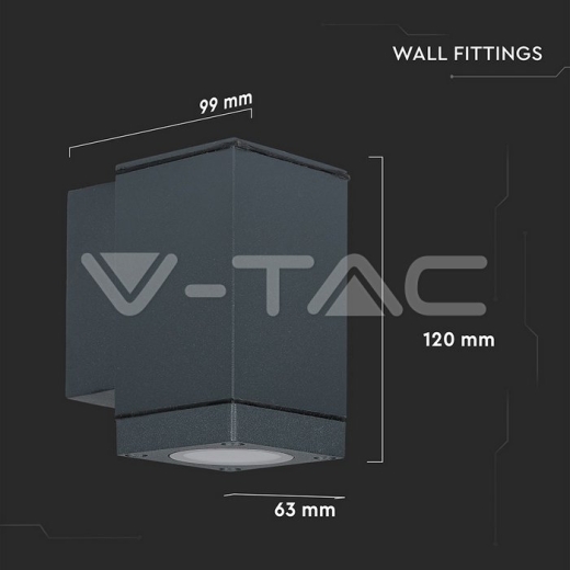 Wall Lamp GU10 Black White Down - 10