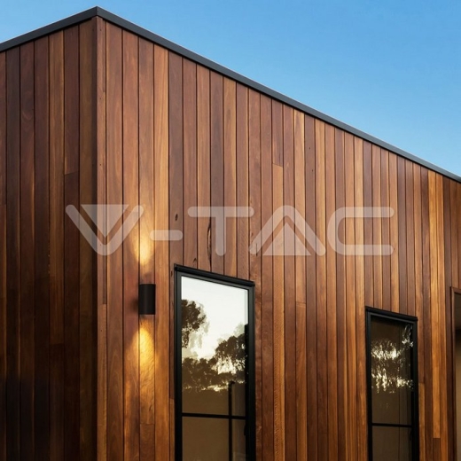 Aplique de pared 2xGU10 Aluminio Redondo Negro IP44 - 12