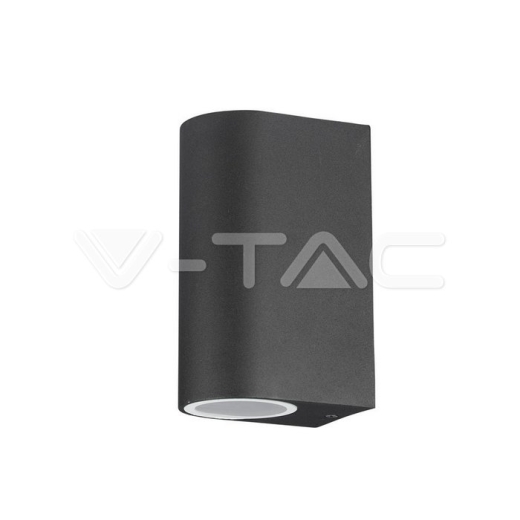 Aplique de pared 2xGU10 Aluminio Redondo Negro IP44 - 1