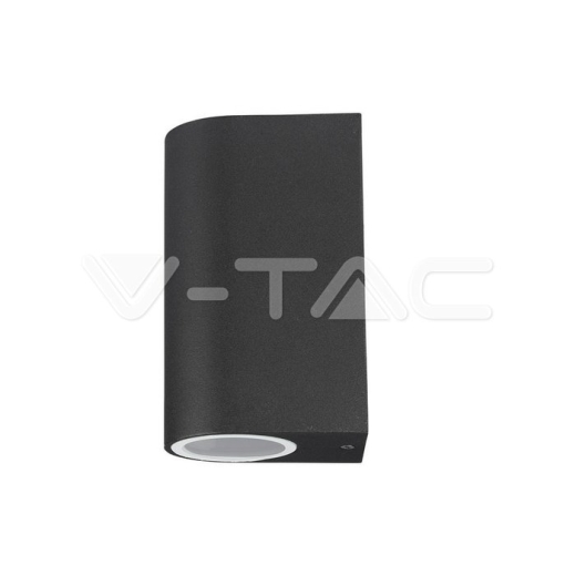 Aplique de pared 2xGU10 Aluminio Redondo Negro IP44 - 2
