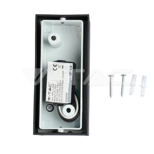 Aplique de pared 2xGU10 Aluminio Redondo Negro IP44 - 5