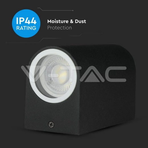 Aplique de pared 2xGU10 Aluminio Redondo Negro IP44 - 7