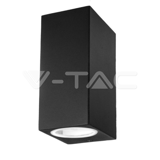 Aplique de pared 2xGU10 Aluminio Cuadrado Negro IP44 - 2
