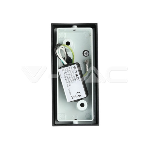 Aplique de pared 2xGU10 Aluminio Cuadrado Negro IP44 - 5