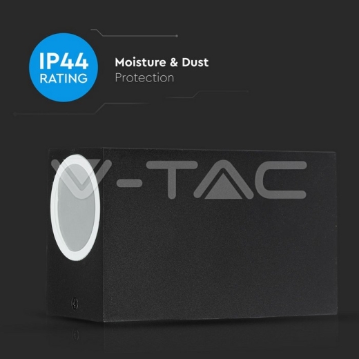 Aplique de pared 2xGU10 Aluminio Cuadrado Negro IP44 - 7