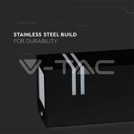 Wall Sleek Wall Fitting GU10 Square Black 2 Way IP44 - 6