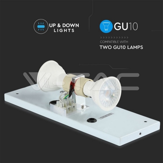 Wall Sleek Wall Fitting GU10 Square Black 2 Way IP44 - 7