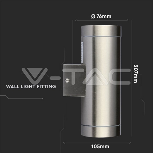 Wall Sleek Wall Fitting GU10 Steel Body 2 Way IP44 - 10