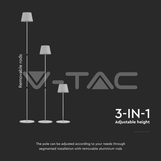 4W LED Floor Lamp White Body 3000K IP54 - 2