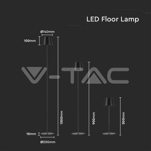 Lámpara de Pie LED 4W Cuerpo Negro 3000K IP54 - 8