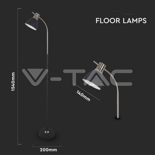 Lámpara de suelo de diseño casquillo E27 color negro - 4