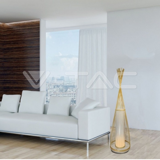 Lámpara de suelo madera/ratán D300*1000MM - 4