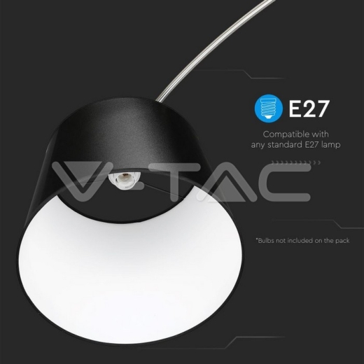 Lámpara de suelo LED E27 cuerpo Negro - 6