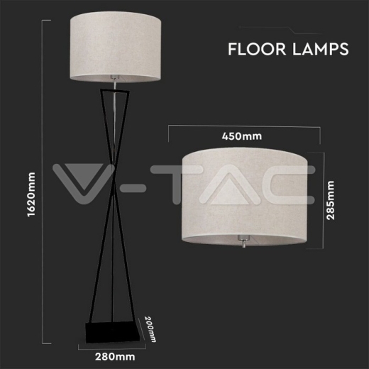 Lámpara de suelo de diseño E27 color márfil redonda - 4