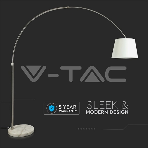 LED Floor Lamp E27 Ivory Lamp Shade - 5