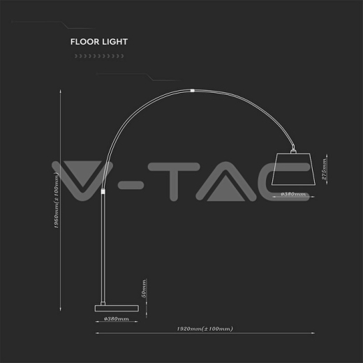 LED Floor Lamp E27 Ivory Lamp Shade - 8