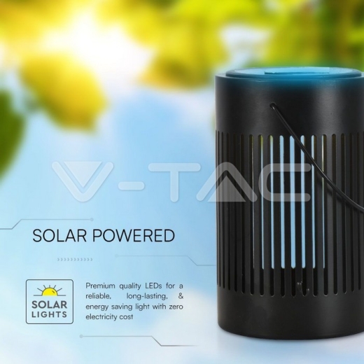 0.5W LED Solar Lamp with Handle Black - 2