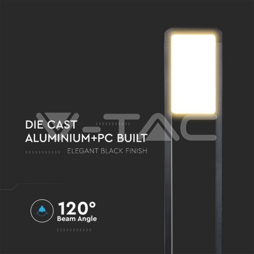 Lámpara de jardín 10W LED SAMSUNG Chip cuerpo negro IP65 6400K - 2