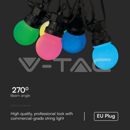 0.5W Bulb LED String Light EU Plug RGB - 6