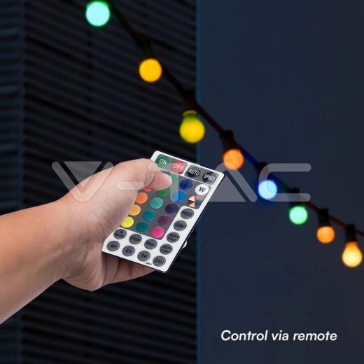 0.5W Bulb LED String Light EU Plug RGB - 8