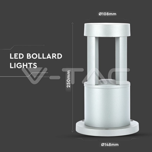 Lámpara de jardín 10W LED cuerpo gris altura 25cm 3000K - 6