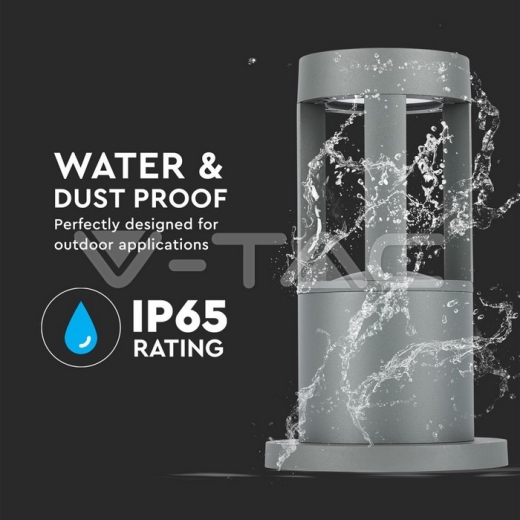 Lámpara de jardín 10W LED cuerpo gris altura 25cm 6400K - 5