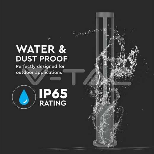 10W LED Garden Floor Light Grey Body 80cm 3000K - 4