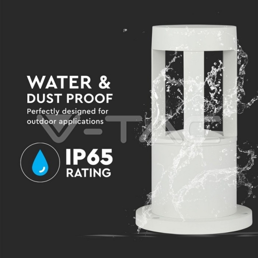 Lámpara de jardín 10W LED cuerpo blanco altura 25cm 6400K - 5