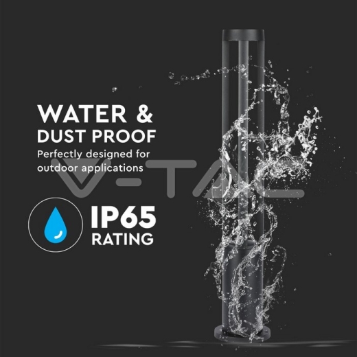 Lámpara de jardín 10W LED cuerpo negro altura 80cm 6400K - 5