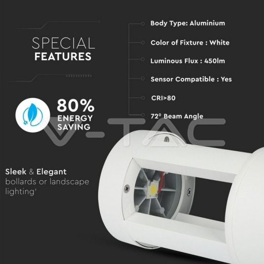 Lámpara de jardín 10W LED cuerpo blanco altura 25cm 4000K - 4