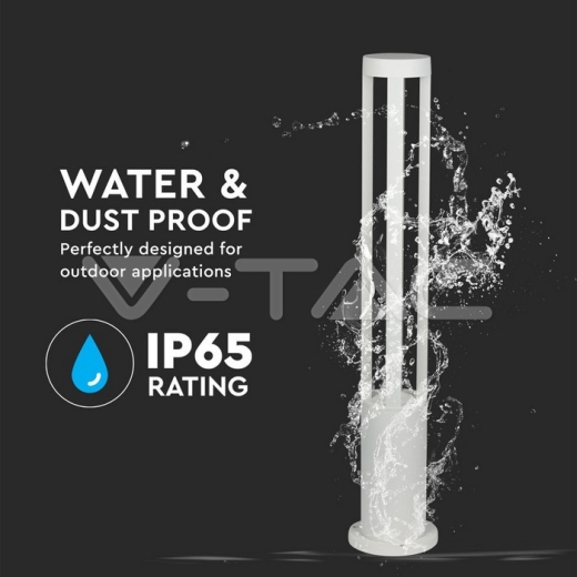 Lámpara de jardín 10W LED cuerpo blanco altura 80cm 3000K - 5